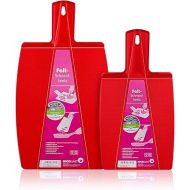 Kochblume Folding Chopping Board S & L, Set of 2, Dishwasher Safe, BPA-Free, Non-Slip and Knife-Friendly, Colour: Red