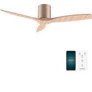 Cecotec - Deckenventilatoren EnergySilence Aero 5500 Aqua GoldLightWood Connected, Motor DC 40 W, Wi-Fi-Steuerung, Innen- und Außengebrauch, 3 Rucken, 6 Verkauf, Goldweißholz