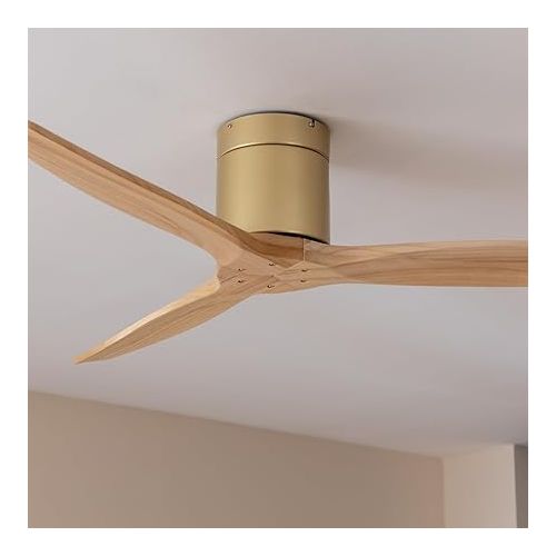  Cecotec - Deckenventilatoren EnergySilence Aero 5500 Aqua GoldLightWood Connected, Motor DC 40 W, Wi-Fi-Steuerung, Innen- und Außengebrauch, 3 Rucken, 6 Verkauf, Goldweißholz