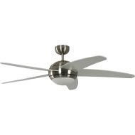 Pepeo Deckenventilator mit Beleuchtung und Fernbedienung Melton, Gehause Nickel, Flugelfarbe Weiß, 132 cm, fur Raume bis zu 25m²