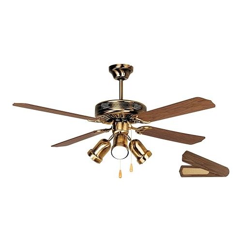  Orbegozo Ct Ceiling Fan with Light, 4 Blades Reversible, Diameter 132 cm, 60 W Power Output and 3 Speeds wood