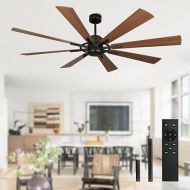 Depuley 72 Inch Modern Ceiling Fan with Remote Control, Quiet Ceiling Fan without Light, Speed, Walnut, 8 Blades, for Bedroom, Kitchen, Living Room, Balcony