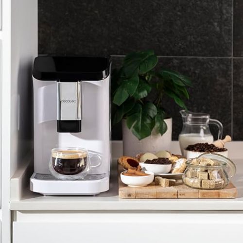  Cecotec Superautomatische Kaffeemaschine Cremmaet Macchia White. 1350 W, Thermoblock, 19 Bar Pumpendruck, Plug&Play-System, Kaffeevorratsbehalter mit integrierter Muhle, Automatische Reinigung