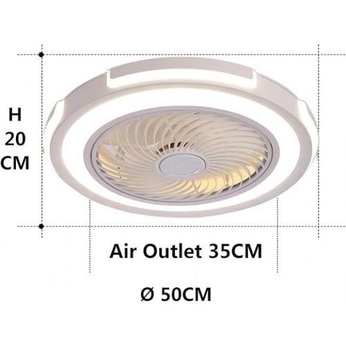  ANKBOY Quiet Ceiling Fan with Lighting, LED Dimmable Ceiling Fan Light with Remote Control and App, White, Round Ceiling Fan with Light for Living Room, Bedroom and Dining Room, Diameter 50 cm/60 W