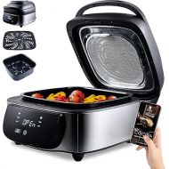 MasterPRO Digital Indoor Grill | Heißluftfritteuse | Elektrogrill | Kuchenmaschine und Tischgrill Elektrisch Rauchfrei mit 1800W | 5 Funktionen |Ofen und Dorrgerat