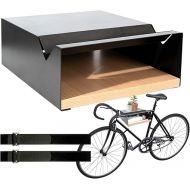 MOSHAY Bicycle Holder - Wall Mount for Bicycle - Indoor Bicycle Storage - Bicycle Suspension Made of Aluminium and Wood - Bicycle Rack Walnut