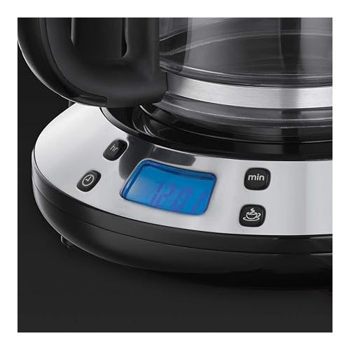  Russell Hobbs Digital Glass Coffee Maker Victoria 1.25 L WhirlTech Brewing Technology Digital Control with Programmable Timer 1100 Watt