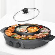 ENFRIFAM 2000 W Electric Hot Pot, 2-in-1 Cooking Pot and Grill, Suitable for 2-8 People, Grill Hot Pot, Even Heating with Independent Temperature Control, Easy to Clean