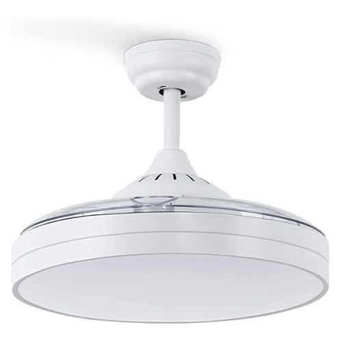  CREATE Windclear Ceiling Fan with Lighting White with Remote Control 6 Speeds Summer Winter Operation Retractable Blades Programmable 40 W Diameter 108 cm