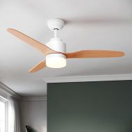 SUNXURY Ceiling Fan with Lighting 18 W Colour Dimmable Ceiling Fan with Remote Control Outdoor 119 cm 3 Power Levels Modern Ceiling Fan Intelligent Time Setting