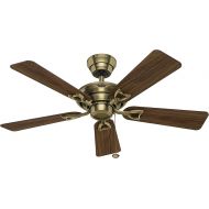 HUNTER FAN Deckenventilator Seville 112 cm InnenOhne Licht und Zugkette, Messing antik, 5 Umdrehbare Flugel in Walnussbaum und Eiche medium, Ideal fur Sommer oder Winter, Modelnr. 24034