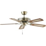 Deko Paloma BC 847 Deckenventilator mit Holzflugeln, 132 cm, Eichestruktur