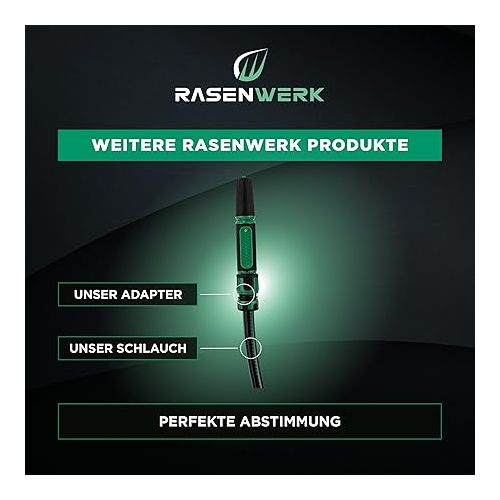  RASENWERK® - Continuously adjustable garden sprayer - with stop function - water spray for garden irrigation - spray gun for various watering needs