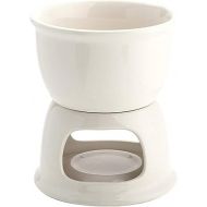 Ceramic Chocolate Fondue, Mini Ceramic Chocolate Cheese Fondue, Can Set Candles, Small Cheese Porcelain Melting Pot for Tapas (White)