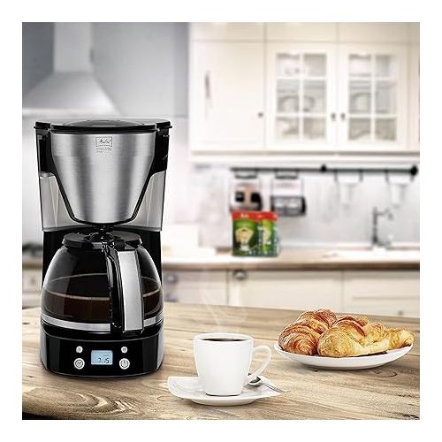  Melitta Easy Top Timer - Filterkaffeemaschine - mit Glaskanne - Timer Funktion - Tropfstopp - 10 Tassen - Schwarz (1010-15)