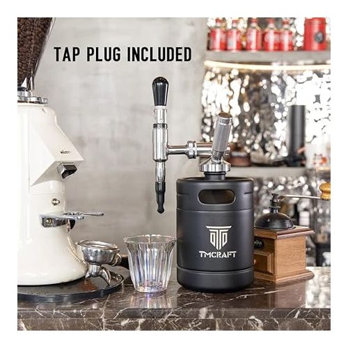  TMCRAFT 64 oz Nitro Cold Brew Coffee Machine, Stainless Steel Stout Cream Tap & Pressure Relief Valve, Home Brew Coffee Barrel Nitrogen Coffee Barrel