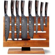 KUCHENKOMPANE premium knife block set, 8-piece. magnetic board and Pro knife sharpener, stylish solution for knives, up to 16 knives at the back