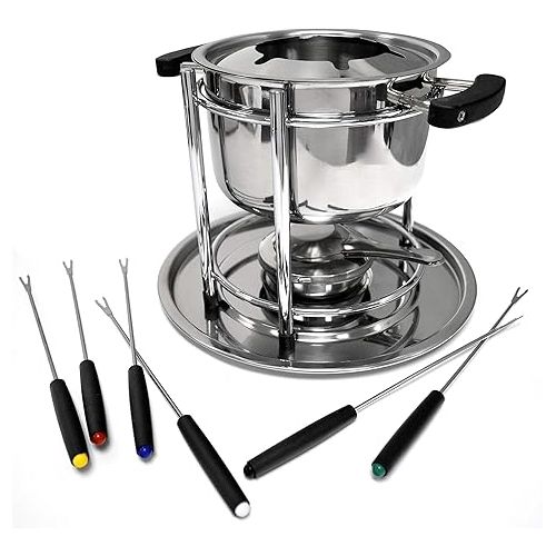  Norpro Fondue-Set aus Edelstahl, 10-teilig, mittel, silberfarben