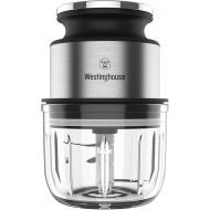 WESTINGHOUSE Electric Mini Shredder with 45 Watt Power and 300 ml Volume, 3-Blade Special Knife Made of Stainless Steel, One-Handed Operation, Wireless, Charging via USB, Plastic, Silver