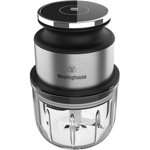  WESTINGHOUSE Electric Mini Shredder with 45 Watt Power and 300 ml Volume, 3-Blade Special Knife Made of Stainless Steel, One-Handed Operation, Wireless, Charging via USB, Plastic, Silver