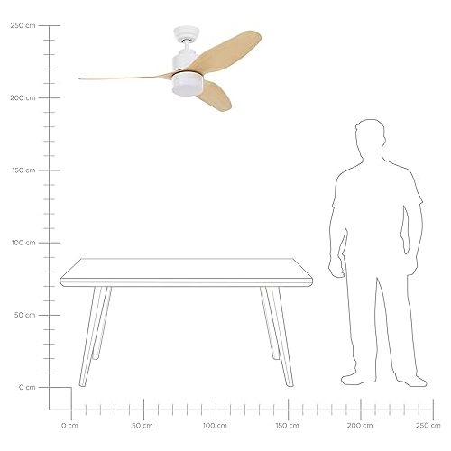  Anderson Ceiling Fan with Light White 3 Speed Levels Scandinavian