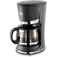 KHG KA-121S Coffee Machine in Black, Mini Filter Coffee Machine with Glass Jug 500 ml, up to 4 Cups, 600 Watt, Includes Permanent Filter, Drip Stop, Warming Function and Automatic Shut-Off