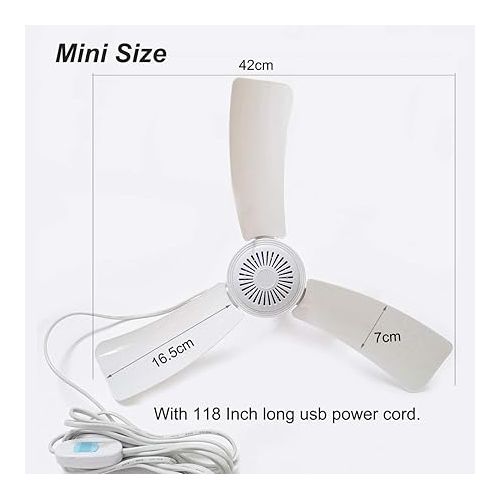  Portable Ceiling Fan Mini USB Tent Fan for Camping Outdoor Gazebo Tents Ceiling Fan DC 5V Compatible Battery