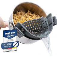 Netrox Silicone Hanging Strainer, Dishwasher Safe and Food Friendly, Pasta Strainer, Colander, Steamer Insert, Kitchen Sieve with Clip (Grey)