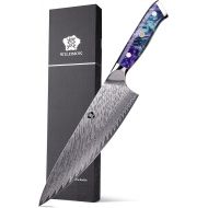 WILDMOK Chef's Knife Damascus Knife Meat Knife Professional Chef's Knife 20 cm 67 Layers Damascus Steel Kitchen Knife in Gift Box