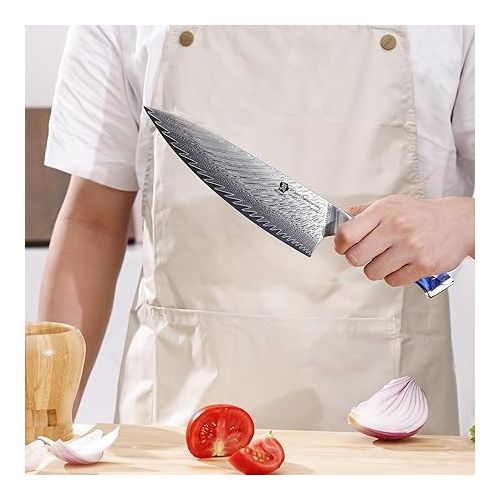  WILDMOK Chef's Knife Damascus Knife Meat Knife Professional Chef's Knife 20 cm 67 Layers Damascus Steel Kitchen Knife in Gift Box