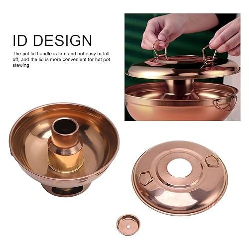  Chinese Charcoal Stew Small Stainless Steel Stew Chinese Meat Fondue Lamb Outdoor Cooker Milk Tea Stew for Picnic Kitchen - Rose Gold