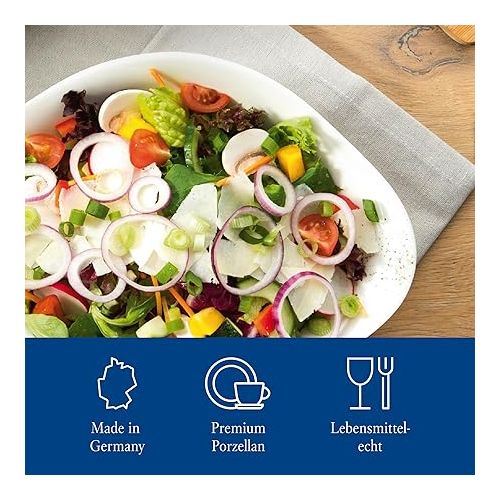  Villeroy and Boch Vapiano Trio Bowls Set of 6, Ideal for Dinner for Two, Premium Porcelain, Dishwasher and Microwave Safe, White.