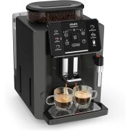 Krups Sensation EA910810 Fully Automatic Coffee Machine, Milk Foam Nozzle, 5 Drinks, Filter Coffee Function, 2 Cup Function, Coffee Machine, Black