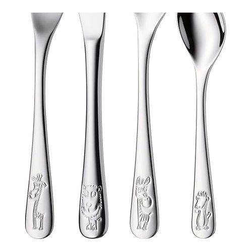  WMF Safari children's cutlery, 4 pieces, from 3 years, Cromargan stainless steel polished, dishwasher safe