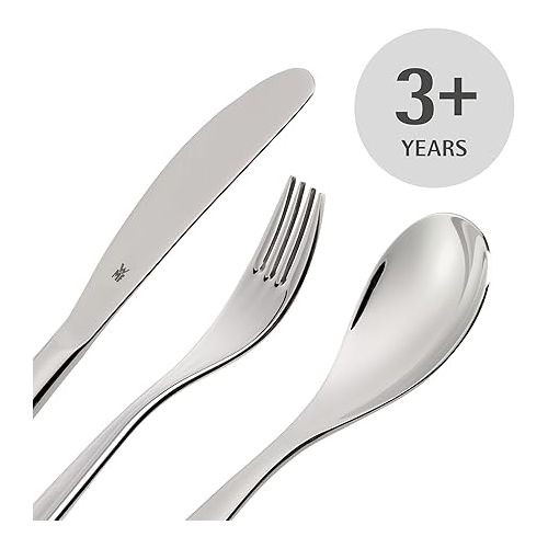  WMF Safari children's cutlery, 4 pieces, from 3 years, Cromargan stainless steel polished, dishwasher safe