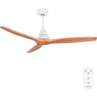 Cecotec EnergySilence Aero 590 Ceiling Fan with Remote Control and Timer, 70 W, Energy Saving, 132 cm (52 Inch) Blades, Copper Motor, 3 Speeds, Beech Wood Colour
