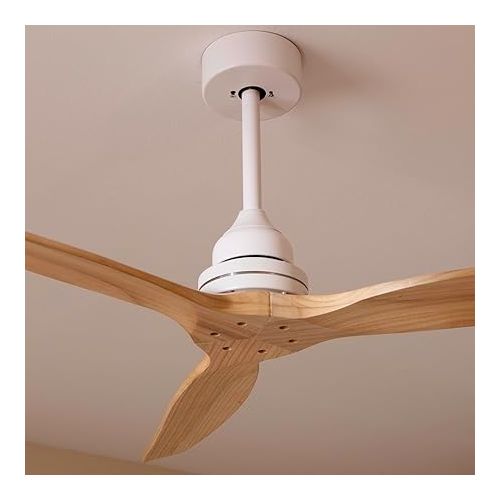  Cecotec EnergySilence Aero 590 Ceiling Fan with Remote Control and Timer, 70 W, Energy Saving, 132 cm (52 Inch) Blades, Copper Motor, 3 Speeds, Beech Wood Colour