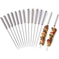 AMACOAM Fondue Forks Stainless Steel Cheese Fondue Forks Dishwasher Safe Fondue Forks 24 cm Skewers Fondue Fork with Heat Resistant Handle for Cheese Meat Fruit Chocolate Fountain Cheese Forks Pack of