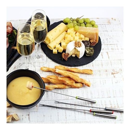  AMACOAM Fondue Forks Stainless Steel Cheese Fondue Forks Dishwasher Safe Fondue Forks 24 cm Skewers Fondue Fork with Heat Resistant Handle for Cheese Meat Fruit Chocolate Fountain Cheese Forks Pack of