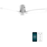 Cecotec Deckenventilator EnergySilence Aero 5600 White Aqua Connected. 40 W, 52 Zoll mit 3 Flugeln, Fernbedienung, Schutz IP44, Winter-Summer-Modus, Timer