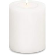 EDZARD Cornelius Permanent Candle (Diameter 8 cm, Height 9 cm) in White - Tea Light Holder, Candle Holder in Candle Look, Lantern, Tea Light Candle for Standard Tea Lights - Decorative Candles, Table