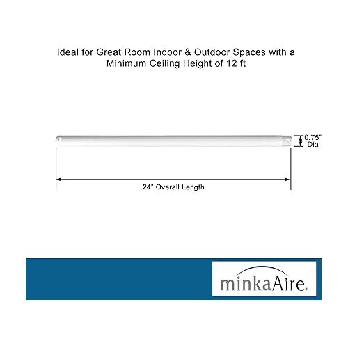  Minka Aire 24 Ceiling Fan Downrod DR524 - 44 - White