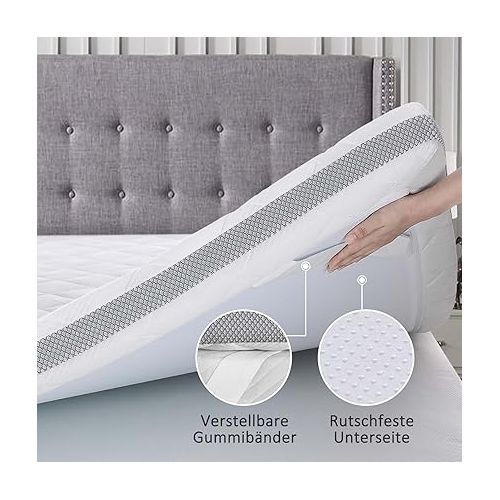  BedStory Gel Topper with Cold Foam Core and Removable, Washable Cover, 7.5 cm Height, Breathable and Comfortable Mattress Topper for Box Spring Bed and Uncomfortable Beds, 140 x 200 cm