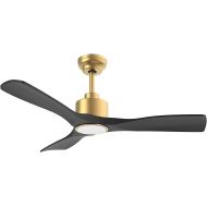 OFANTOP Ceiling Fan with Lighting and Remote Control, Quiet Ceiling Fans, Diameter 132 cm, WiFi, Alexa, App, Timer, Summer/Winter Operation - Black Gold