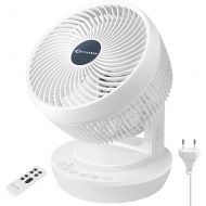 Mycarbon Quiet Turbo Fan and 3D Air Circulator for 30 m², Eco-Mode Air Conditioning Unit, 80% More Efficiency, 12-Hour Timer, Table Fan with Remote Control, white