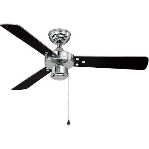  AireRyder - Cyrus Ceiling Fan without Lighting | Quiet Fan with Pull Switch in Shiny Chrome Design, Reversible Blades in Black/Silver Diameter 107 cm. (Colour: Chrome & Black/Silver)