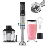 Cecotec Handmixer Katana 12 Chop G. 1200 W Leistung, Perreo Move, 21 Geschwindigkeiten, Turbo-Funktion, SchwarzTitanium, Spritzschutz, XL-Stab, Grip Texture, Zubehor-Set