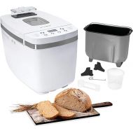 KLAMER Bread Maker, 14 Baking Programmes, 3 Adjustable Browning Levels, Automatic Preparation of Bread, Cake, Pizza Dough, Yoghurt & Jam, Baking Mould Non-Stick Coating, White