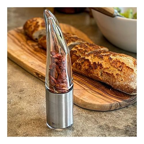  AdHoc Chili Mill Pepe with Chili Pods Filling | Chilli Cutter with Original SchneidWerk | Spice Cutter in Elegant Gift Packaging | Brushed Stainless Steel