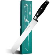 linoroso Bread Knife with Serrated Edge, 8 Inch Sharp Knife, German Stainless Steel Knife with High Carbon Content and Ergonomic Handle for Kitchen and Restaurant
